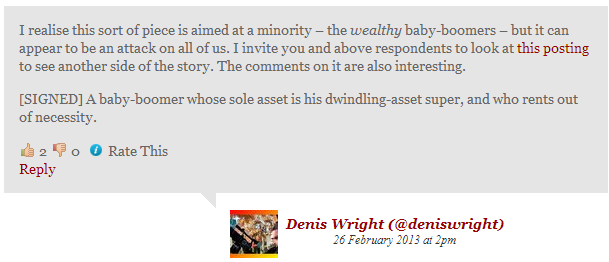Denis Wright Comment & Response