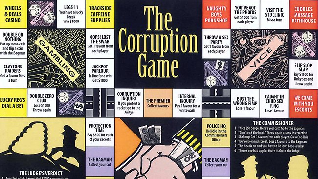 Part of the Corruption board game, which appeared in The Cane Toad Times. Source: Supplied