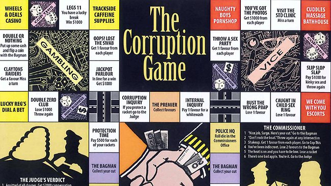 Part of the Corruption board game, which appeared in The Cane Toad Times. Source: Supplied