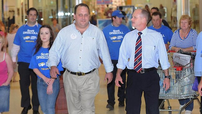 Scott Driscoll with Campbell Newman during the election campaign in 2012. Source: The Courier-Mail