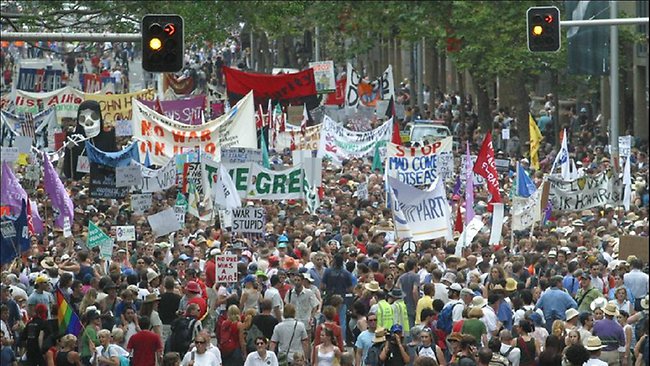 An estimated 600,000 Australians participated in Iraq War Protest Marches in  February 2003