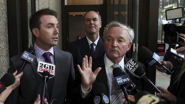 James Ashby (left) with Anthony McClellan after the Federal Court ruling on December 12. Photo: Wolter Peeters, Fairfax
