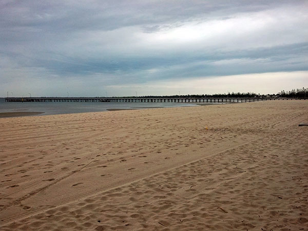 Altona Beach, including the pier. A popular place for fishing and swimming.