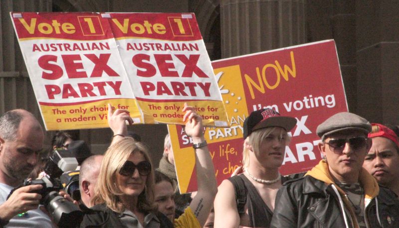 Fiona Patten and Sex Party Supporters at the Equal Love Rally