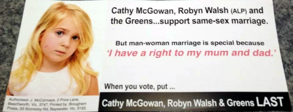 Advertising opposing Indi candidates who support marriage equality