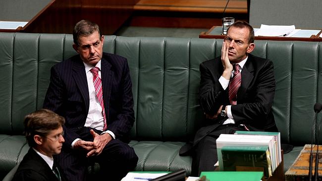 Peter Slipper and Tony Abbott in Parliament in 2009. - News.com.au