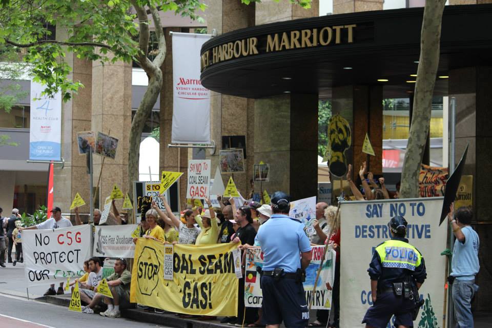Protestors outside last week's East Coast Gas Conference