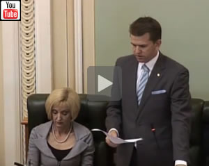 Queensland Attorney-General Jarrod Bleijie presents the ‘Crime and Misconduct and Other Legislation Amendment Bill 2014’.