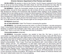 03 Apr 2014 Record of Proceedings (Hansard): "Director-General, Department of the Premier and Cabinet"