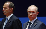 'Blue-tie Man' with Russian President Vladimir Putin at APEC.