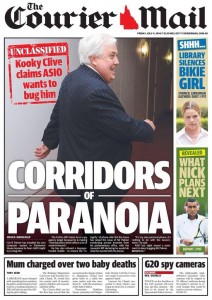 Courier Mail front page from Friday 4th July 2014.