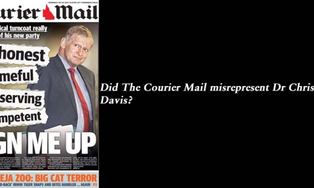 Did The @CourierMail misrepresent Dr Chris Davis? #qldpol: @Qldaah