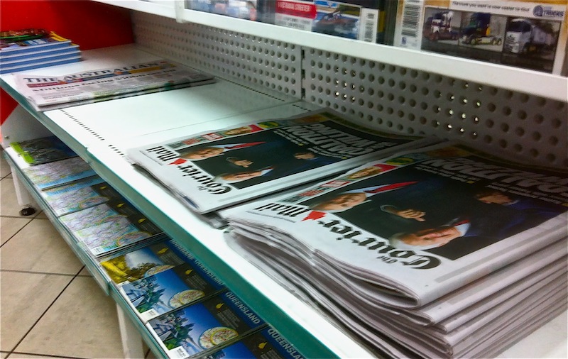 Where's Fairfax? 6.45am at the service station near my day job, no copies of SMH or Financial Review available.