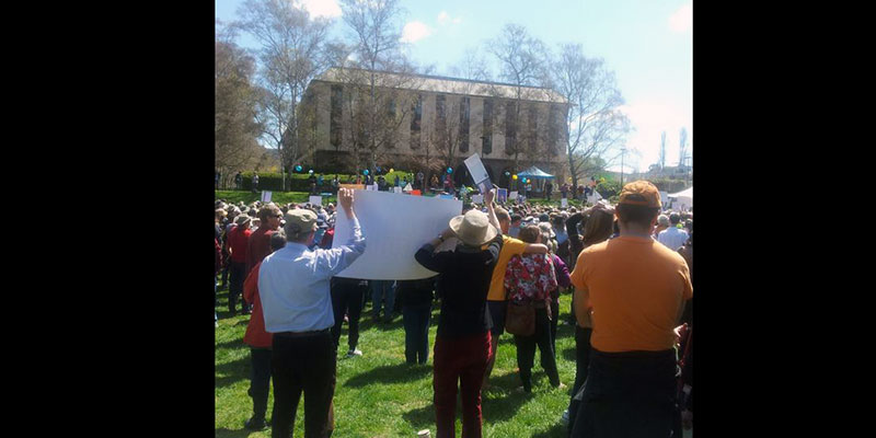 Canberra #PeoplesClimate March: @MargaretOConno5 reports