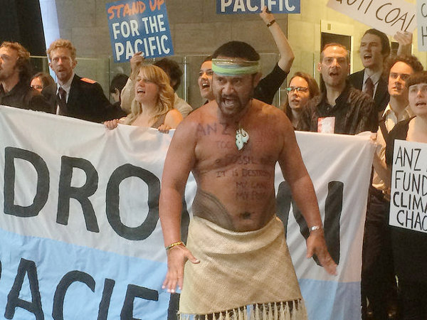 Pacific Climate Warriors join occupation of ANZ Bank Headquarters in Melbourne. Photo: 350.org (CC BY-NC-SA 2.0)