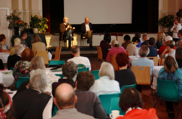 Simon Longstaff and Tony Windsor answer questions at #IndiTalks. Photo: Wayne Jansson