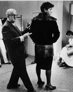 Orry-Kelly and Tony Curtis in costume fitting for Some Like it Hot.