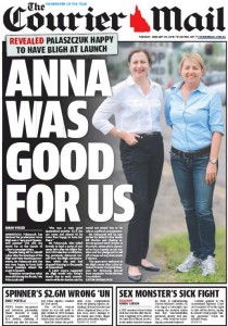 20/01/15 The Courier Mail  - Reveald Palaszczuk happy to have Bligh at launch - Anna Was Good For Us