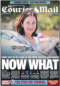 02/02/15 The Courier Mail - Labor races to be ready to rule likely minority government - Now What.