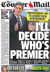 05/02/15 The Courier Mail - Independent MP to anoint new government - I'll Decide Who's Premier