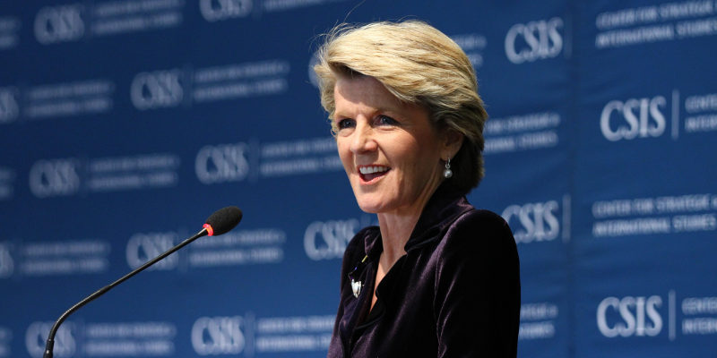 Foreign Minister Julie Bishop speaking at the US Centre for Strategic and International Studies (CSIS) on 22 January 2015. Source: CSIS Creative Commons (CC BY-NC-SA 2.0)