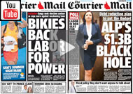 "Recipe for Chaos": A LNP advertisement uses two Courier Mail front pages