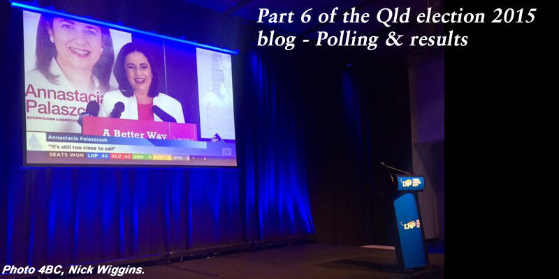 Pt 6 of the Qld election blog for 2015 – Polling and results #qldvotes #qldpol @Qldaah
