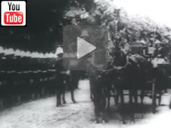 Lord Lamington, Governor of Queensland, arriving by horse-drawn carriage to open Queensland Parliament on 18 May 1899.