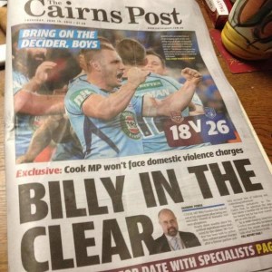 The Cairns Post - Billy In The Clear - June 18, 2015.