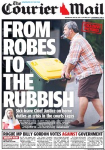 The Courier Mail - Rogue MP Billy Gordon Votes Against Government - May 20, 2015.