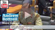 Major General Andrew Bottrell pleads public interest immunity to avoid questions from Senators Sarah Hanson-Young and Katy Gallagher.