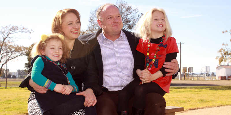 Sophie Mirabella and family after winning Liberal preselection for Indi at the next federal election.