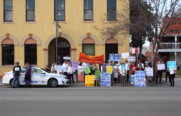 Tony Abbott protest Abury