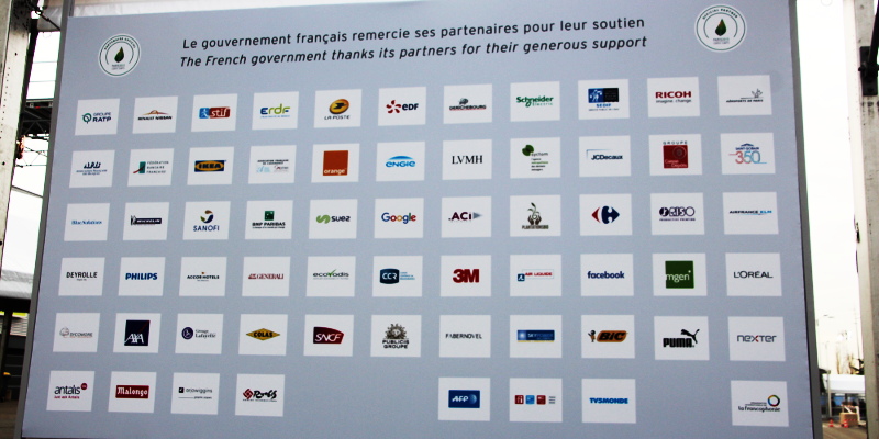 Corporate sponsors of COP21 UN Climate Conference