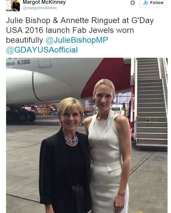 Julie Bishop promotes jewellery for Liberal Party donor 