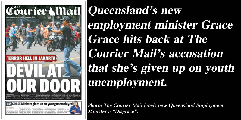 Qld Employment Minister Grace Grace hits back at Courier Mail accusations she’s given up: @Qldaah #qldpol