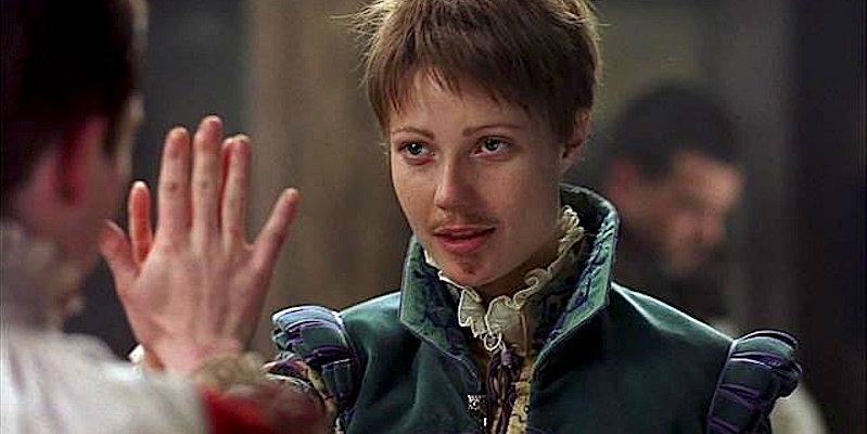 Gwyneth Paltrow cross-dressing in 'Shakespeare in Love' (1998).