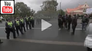 ABC News 24: Arrests made as two rival protesting groups clash on Sydney Rd, Coburg.