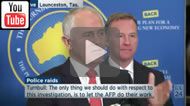 ABC News 24: Malcolm Turnbull links AFP NBN raids to national security & border protection.