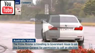 ABC News: C1 car with Malcolm Turnbull at the wheel is out of the pits and back into the great race.