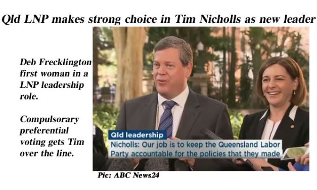 Qld LNP makes strong choice in Tim Nicholls as new leader – Qldaah #qldpol