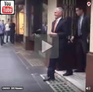 Van Badham catches Malcolm Turnbull leaving lunch at men's-only Athenaeum Club.