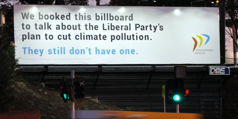 Environment Victoria billboard in Deakin removed