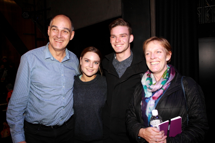 Greens candidate Jenny O'Connor with her family after the forum. Photo: @Jansant