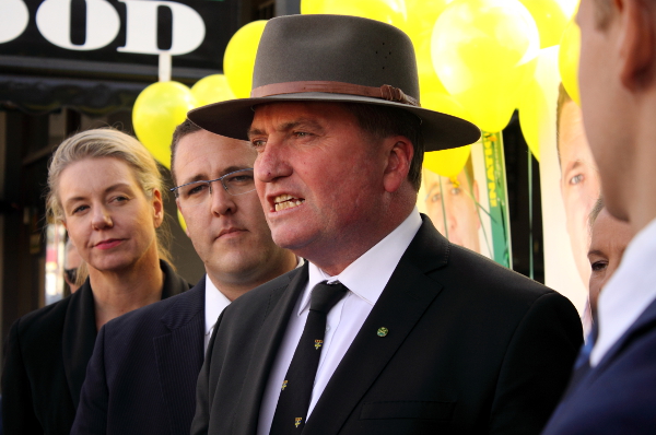 Deputy Prime Minister Barnaby Joyce, at the opening of Corboy's Wangaratta campaign office. Photo: @jansant