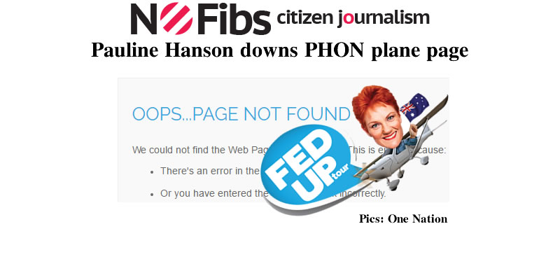 Pauline Hanson downs PHON plane page – @Qldaah #qldpol #auspol