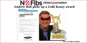 Andrew Bolt picks up a Gold Kenny award