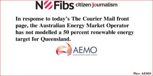 In response to today’s The Courier Mail front page, the Australian Energy Market Operator has not modelled a 50 percent renewable energy target for Queensland.